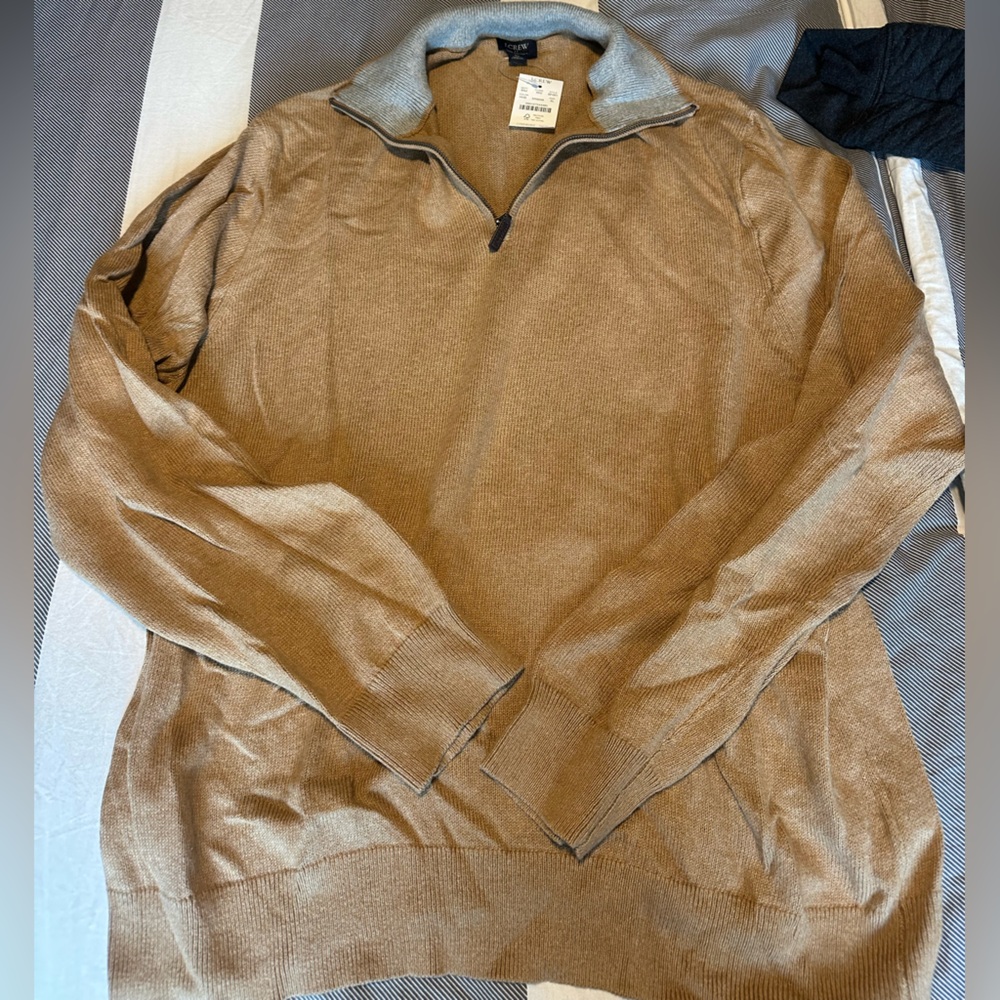 Men's Quarter-Zip Sweater in Camel